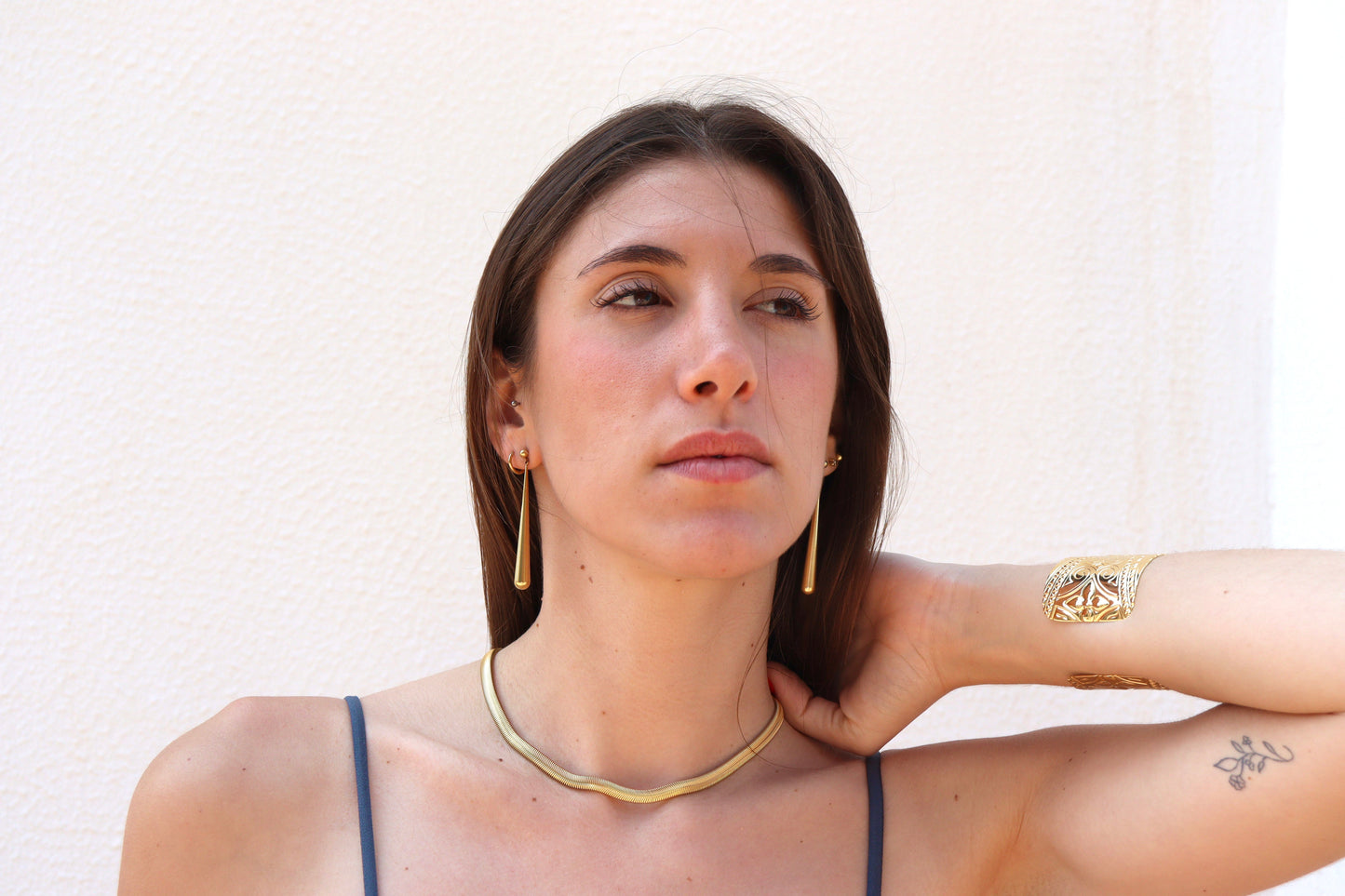 Pendientes Pluma Dorado
