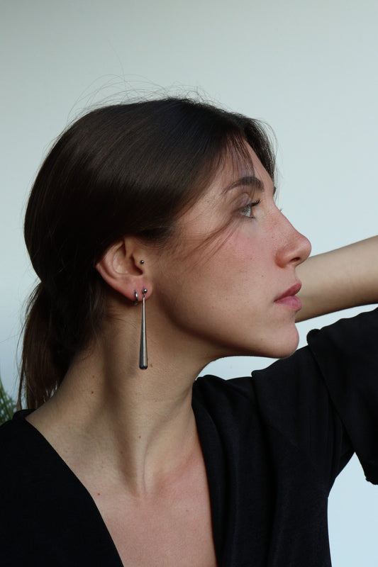 Pendientes Pluma Plata